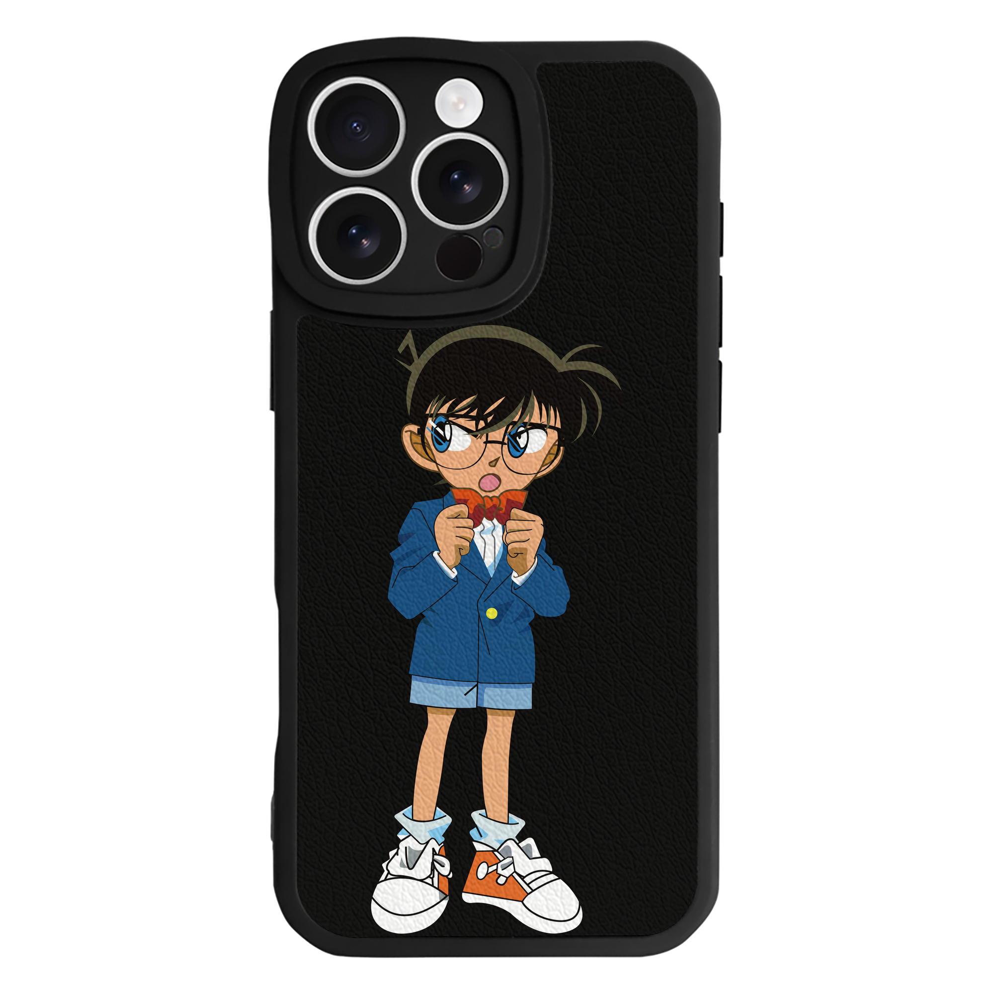 （画像用） 名探偵コナン 江戸川 コナン Detective Conan Conan Edogawa 【iPhone 16シリーズ対応】シリコンスマホケース（レザー調） 材質：シリコン